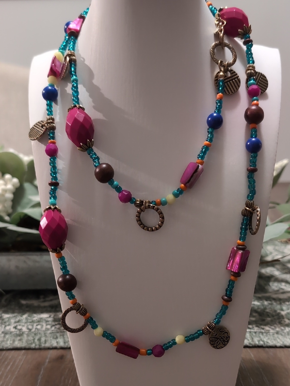 Premier Designs Boho Bead Necklace - New - Picture 1 of 1